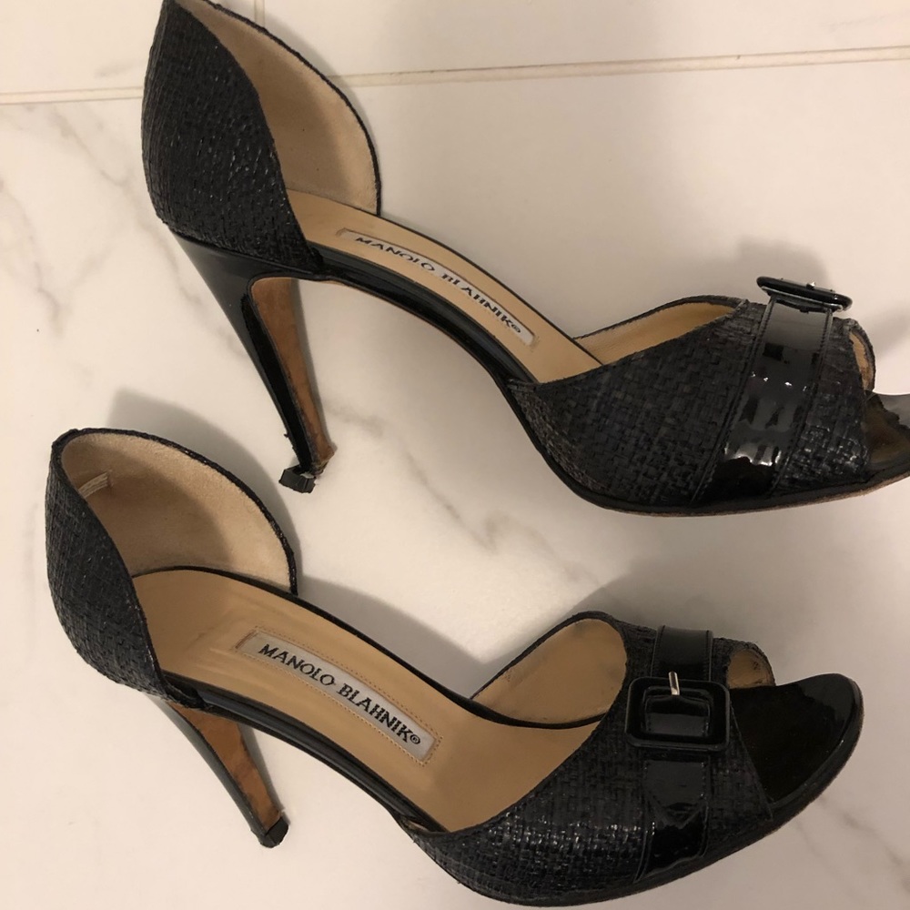 Manolo Blahnik Peep Toe Pumps